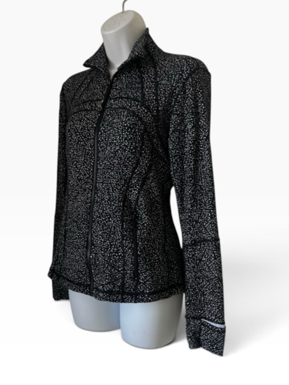 lululemon Define Jacket Size 6 Black White Speckled Static Full Zip Athleisure - Picture 3 of 11